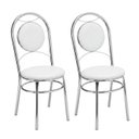 Ver imagem 3 de Conjunto 2 Cadeiras para Cozinha Cromado/Branco