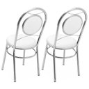 Ver imagem 5 de Conjunto 2 Cadeiras para Cozinha Cromado/Branco