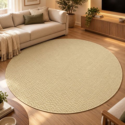 Tapete Sisal Redondo Art 958 Sala Quarto Escritório Clean:2,00m