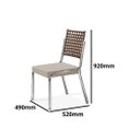 Ver imagem 5 de Conjunto Sala de Jantar Mesa Natani 160x90cm com 6 Cadeiras Natani Junco Yescasa Bege/Cromado