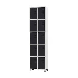 Armário Roupeiro de Aço 10 Portas para Vestiário Preto com Chave - 1