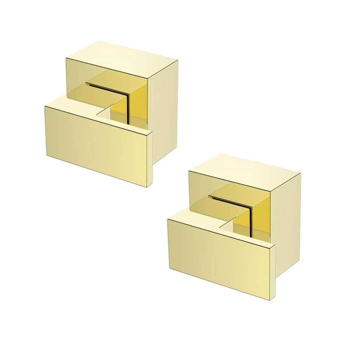 Kit 2 Acabamentos Gold Dourado para Registro Base Deca 3/4-1/2 Pressão Gaveta Jiwi Wj-4916-md-gd - 1