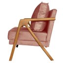 Ver imagem 3 de Poltrona Decorativa Mona Premium Madeira Maciça Suede Rosê