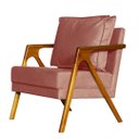 Ver imagem 1 de Poltrona Decorativa Mona Premium Madeira Maciça Suede Rosê