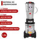 Ver imagem 4 de Liquidificador Inox Linha X Ar Alta Rotação 18000rpm 2l - Spolu - 220v:220v
