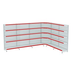 Gondola Parede 202 Amapa Fit Kit 5 Metros 1 Canto Porta Etiqueta Vermelho Amapá - 1 Gondola Parede 202 Amapa Fit Kit 5 Metros 1 Canto Porta Etiqueta Vermelho Amapá - 1