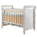 Ver imagem 4 de Berço Mini Cama Infantil Padrão Americano Com Rodízios Branco Mirelle Carolina