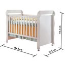 Ver imagem 6 de Berço Mini Cama Infantil Padrão Americano Com Rodízios Branco Mirelle Carolina