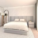 Ver imagem 4 de Cama Queen e Cabeceira C/ 2 Mesas e 2 Gavetas Mdf sob Medida Cor:prata