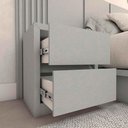 Ver imagem 5 de Cama Queen e Cabeceira C/ 2 Mesas e 2 Gavetas Mdf sob Medida Cor:prata