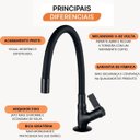 Ver imagem 3 de Torneira Cozinha Bancada Atria 1/4 de Volta 27032 Meber - Preto