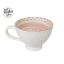 Ver imagem 1 de Xicara de Porcelana Branca e Rosa Decorada