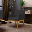 Ver imagem 2 de Kit 3 Poltronas Decorativas Sala De Estar E Recepção Beatriz W01 Bouclê Preto - Lyam Decor