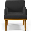 Ver imagem 6 de Kit 3 Poltronas Decorativas Sala De Estar E Recepção Beatriz W01 Bouclê Preto - Lyam Decor