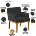 Ver imagem 4 de Kit 3 Poltronas Decorativas Sala De Estar E Recepção Beatriz W01 Bouclê Preto - Lyam Decor