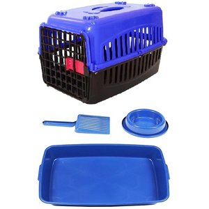 Caixa de Transporte para Gatos, Caixa de Areia, Pá e Comedor