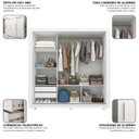 Ver imagem 6 de Guarda-Roupa Casal 3 Portas com 2 Gavetas com Pés 100% MDF Roma Yescasa