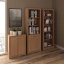 Ver imagem 1 de Kit 3 Armários para Escritório com Balcão, Armário e Estante Espresso Móveis