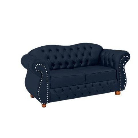 Duas Namoradeiras Chesterfield Merlo 2 Lugares - Suede Azul Marinho / Decoração, recepção,