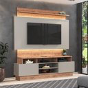 Ver imagem 1 de Rack com Painel para TV até 65 Polegadas 180CMX195CM 2 Gavetas BP107010 Cinza