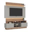 Ver imagem 3 de Rack com Painel para TV até 65 Polegadas 180CMX195CM 2 Gavetas BP107010 Cinza