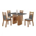 Ver imagem 2 de Mesa de Jantar 4 Lugares Blanc Mel/cinza/grafite - Viero Móveis