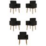Kit 5 Cadeiras Poltronas Decorativa - Escritório - Recepção Cor:preta - 1