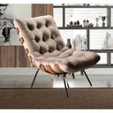 Ver imagem 3 de Poltrona Costela Decorativa em Veludo Capuccino 250 Bella Decor