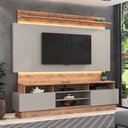 Ver imagem 1 de Rack com Painel para TV até 65 Polegadas 220CMX195CM 2 Gavetas BP Foscarini Cinza