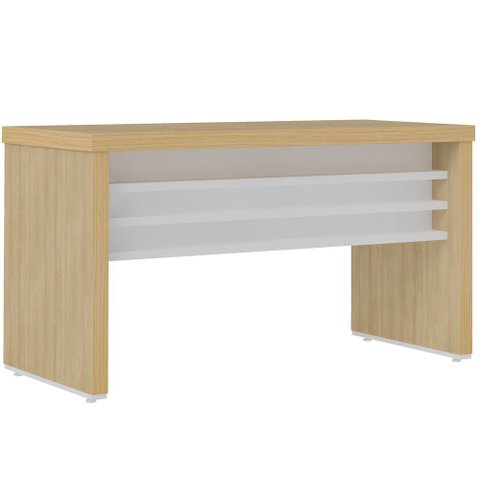 Mesa para Escritório e Home Office Atria Executiva 135 Cm A02 Carvalho Branco - Lyam Decor