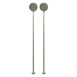 KIT MISTURADORES BOLINHA PARA DRINK 2 PECAS EM ACO INOX 19CM - 1