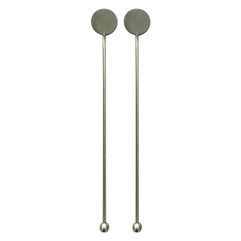 KIT MISTURADORES BOLINHA PARA DRINK 2 PECAS EM ACO INOX 19CM