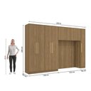 Ver imagem 2 de Quarto Modulado Adapt 9 Portas 2 Gavetas MDP 349cm Nogueira