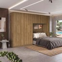 Ver imagem 1 de Quarto Modulado Adapt 9 Portas 2 Gavetas MDP 349cm Nogueira