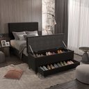 Ver imagem 3 de Puff Baú Sapateira Solteiro 88x50x48cm Móveis Digital