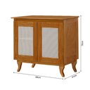 Ver imagem 3 de Conjunto Cristaleira com Aparador 2 Portas Madeira Maciça Acabamento Premium - Castanho