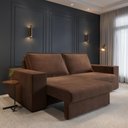 Ver imagem 1 de Sofá Capri 3 Lugares Retrátil Marrom Suede Cia Lar Móveis