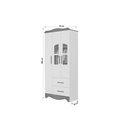 Ver imagem 4 de Guarda Roupa Bebê C/ 3 Portas (2 Cristal) e 2 Gavetas Lisi Branco/amendoa - Peroba