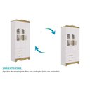 Ver imagem 2 de Guarda Roupa Bebê C/ 3 Portas (2 Cristal) e 2 Gavetas Lisi Branco/amendoa - Peroba