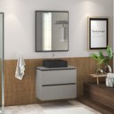 Ver imagem 1 de Gabinete para Banheiro com 3 Gavetas Espelheira e Cuba Urban