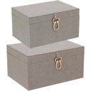 Ver imagem 1 de HOME&CO VÊNUS CAIXA ORGANIZADORA SINTÉTICO BEGE 2PÇ