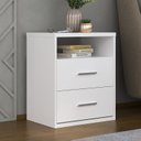 Ver imagem 1 de Mesa de Cabeceira 2 Gavetas 8807 Branco
