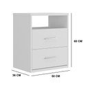 Ver imagem 3 de Mesa de Cabeceira 2 Gavetas 8807 Branco