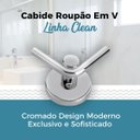 Ver imagem 3 de Cabide Para Roupa Banheiro De Metal Cromado Formato Em V