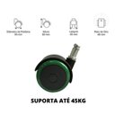 Ver imagem 3 de Kit C/05 Rodizio Semi Silicone Pu 55mm Verde/pr