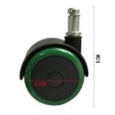 Ver imagem 2 de Kit C/05 Rodizio Semi Silicone Pu 55mm Verde/pr