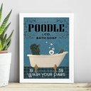 Ver imagem 1 de Quadro Decorativo Banheiro Poodle 24x18cm:madeira Preta