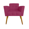 Combo Namoradeira e 2 Poltronas Estofadas Pés Palito Melissa Suede Rosa Pink - DL Decor - 2