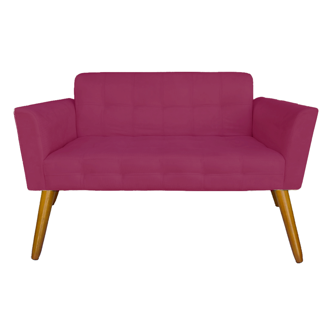 Combo Namoradeira e 2 Poltronas Estofadas Pés Palito Melissa Suede Rosa Pink - DL Decor - 3