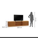 Ver imagem 4 de Rack Ripado para TV até 85 Polegadas 100% MDF 220cm 2 Portas Valência Marrom